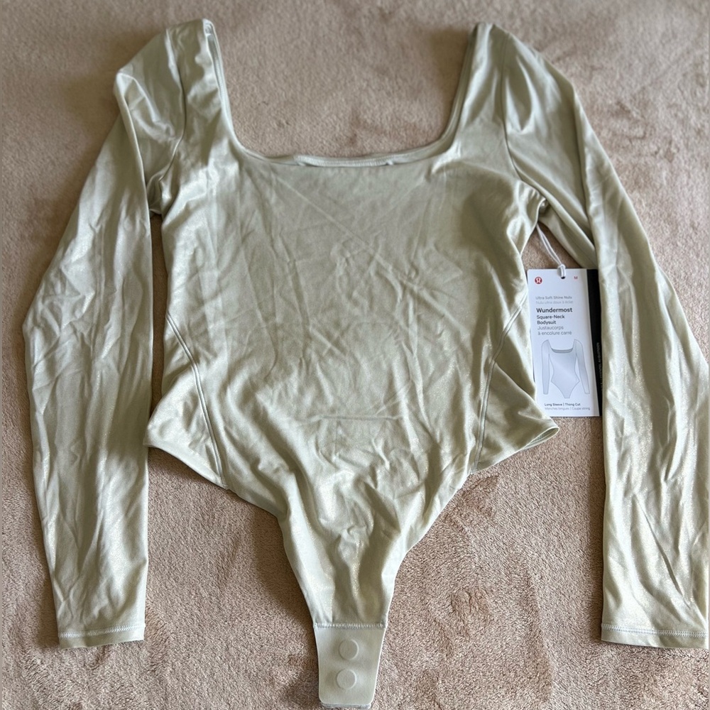 Lululemon Wundermost Ultra-Soft Nulu Square-Neck LS Bodysuit *Shine - Picture 1 of 3